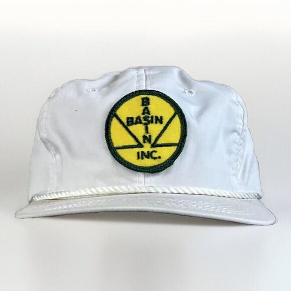 Texace Other - Vintage BASIN INC. PETROLEUM SERVICES White Snapback Corded Logo Patch Hat